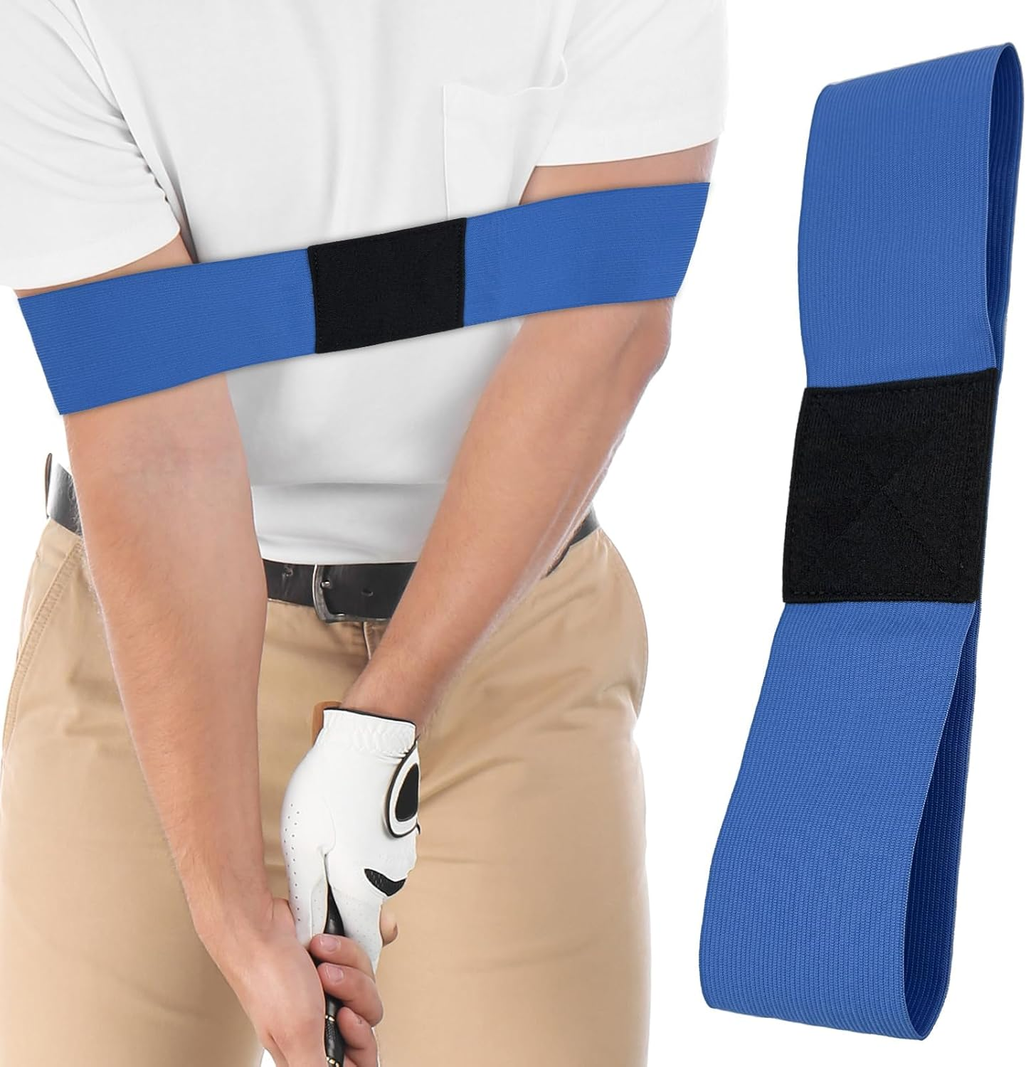 3PCS Golf Swing Trainers, Training Arm Bands Elastic Fabric One-Size-Fits-Most Durable Golf Wrist Grip Training Aid for Swing Improvement Indoor and Outdoor Practice image number 3