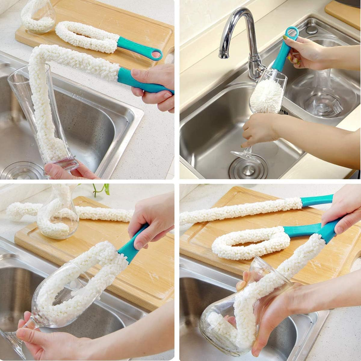 500 Granule Stainless Steel Decanter Cleaning Beads and Wine Brush - Multi-Function Household Cleaning Tools for Decanter, Champagne Flutes, Goblets, Glasses, and Cups image number 3