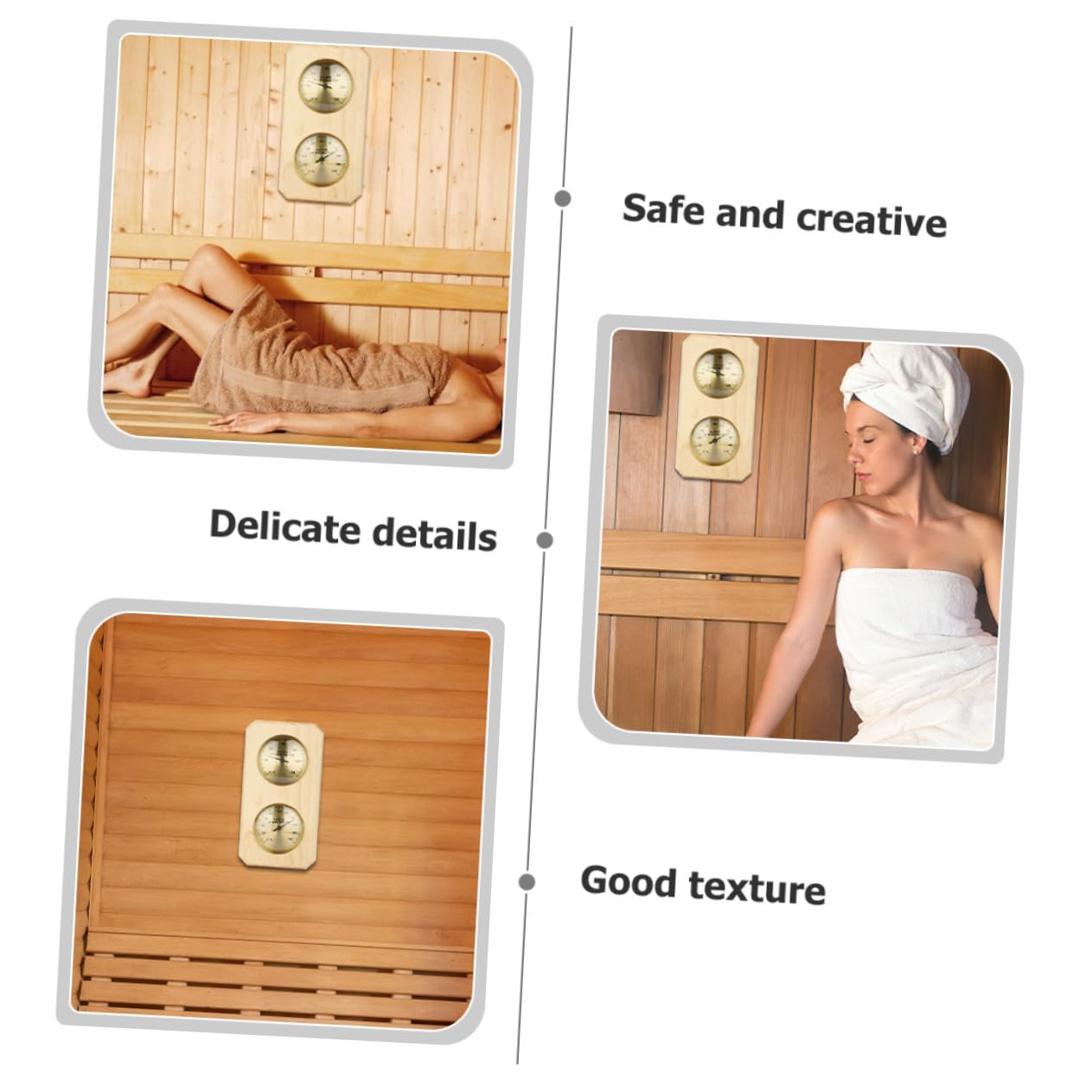 Wooden Sauna Hygrometer Thermometer Wall-Mounted Temperature Humidity Gauge for Home Sauna High Precision Copper Sensor Abs Case Read image number 5