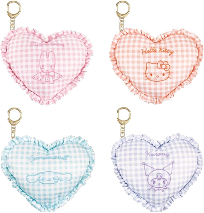 Tees Factory SR-5544498MC Sanrio Characters Heart Cushion Pouch, Maroon Cream, H5.4 X W6.2 X D1.6 Inches (136 X 158 X 40 Mm) image number 2