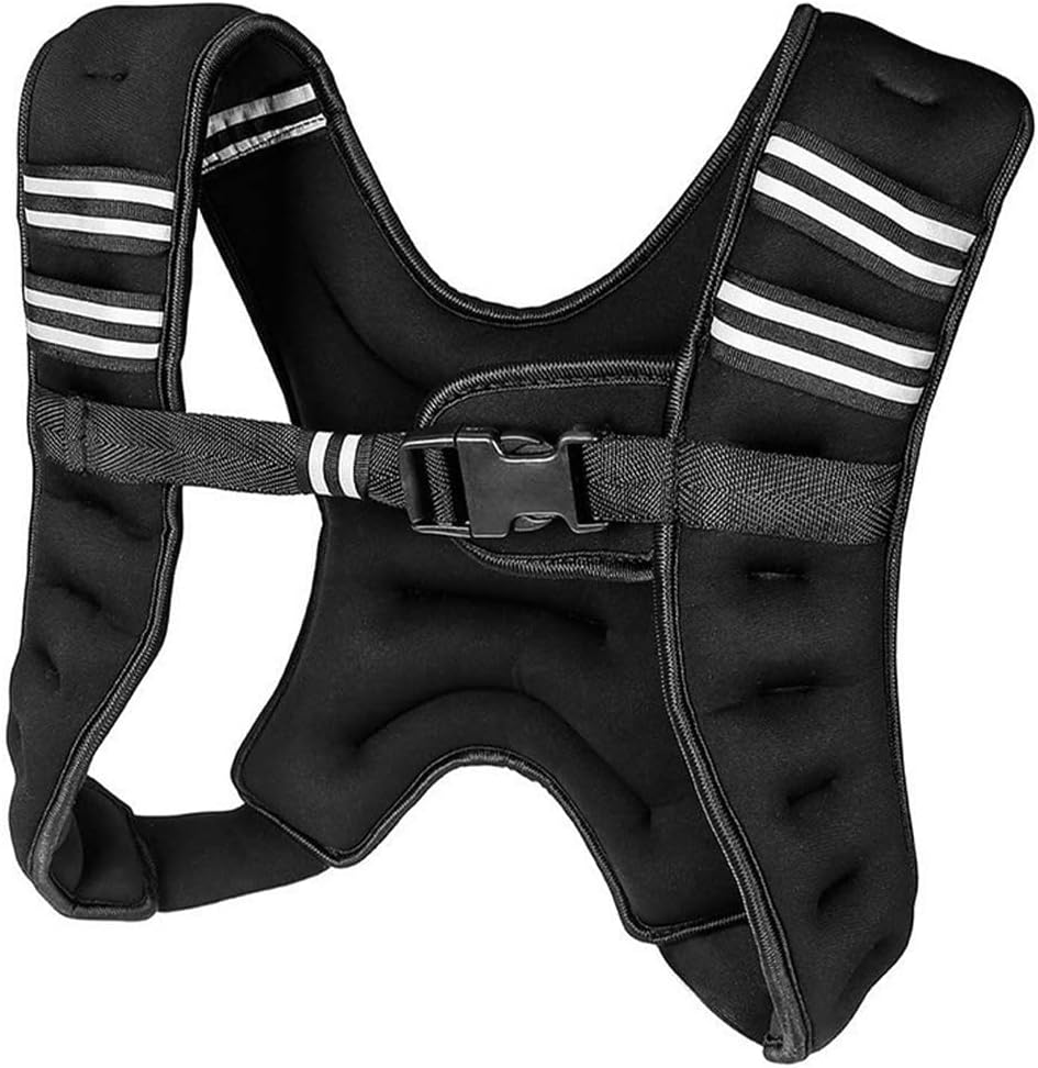 TOMVAES Adjustable Weighted Vest for Men & Women, Multi-Functional Reinforced Training Vest for Cardio and Strength Workouts, Fitness, Outdoor Training（Black）