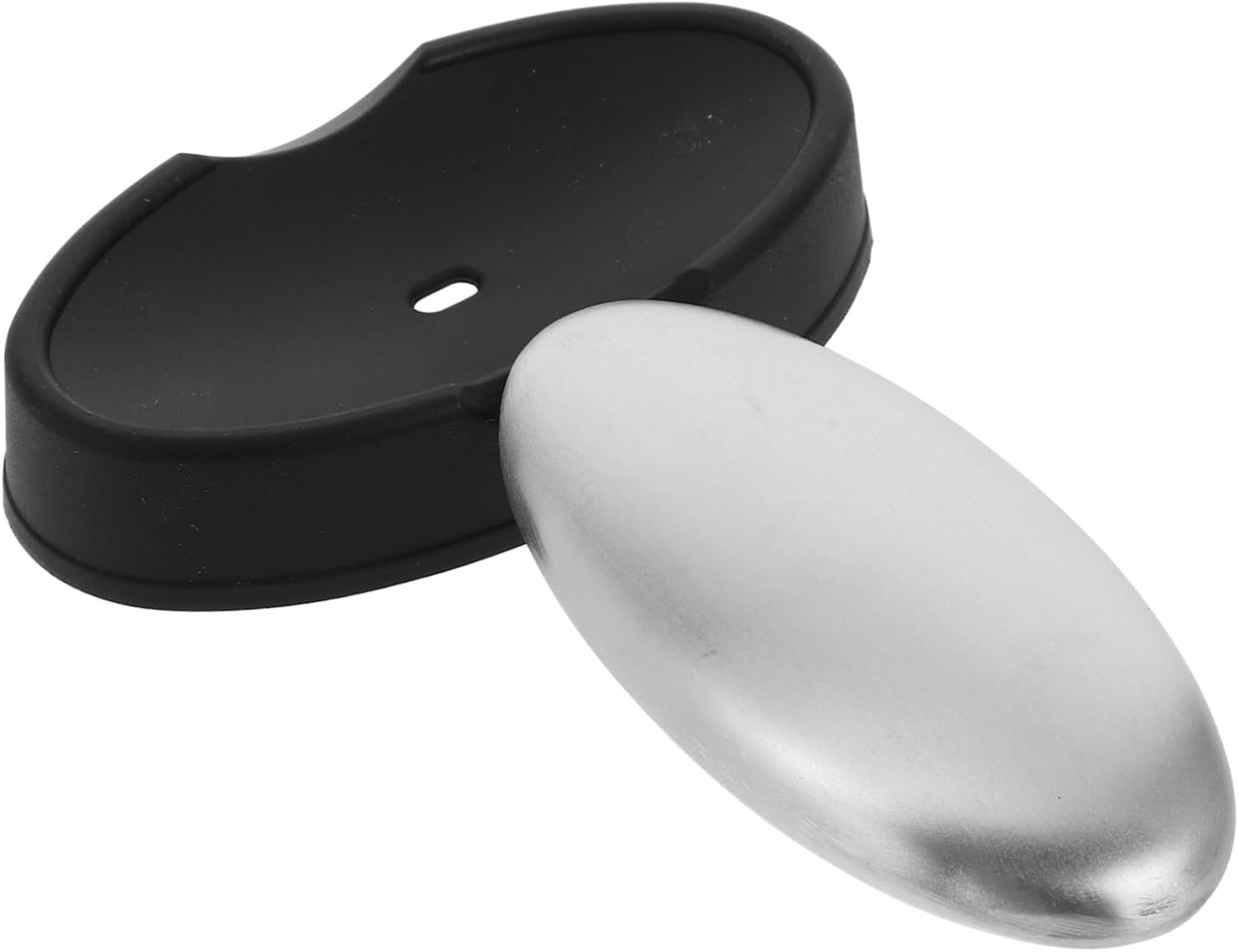 Stainless Steel Odor Remover Soap Bar Oval 304 Metal Soap with Base Kitchen Deodorizer for Removing Garlic Fish Onion Smells Home Cooking Use image number 6
