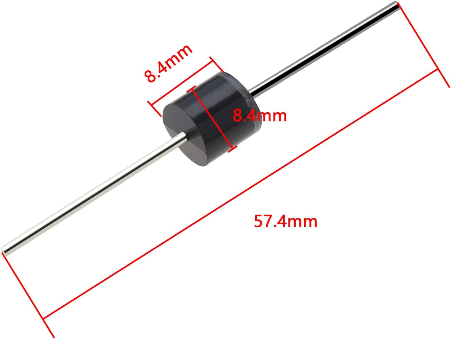 Ecsing 50Pcs 10A10 Rectifier Diodes 10A 1000 V Electronic Silicon Diodes High Voltage Rectifying Diodes Electronic Accessories 57.4Mm image number 3