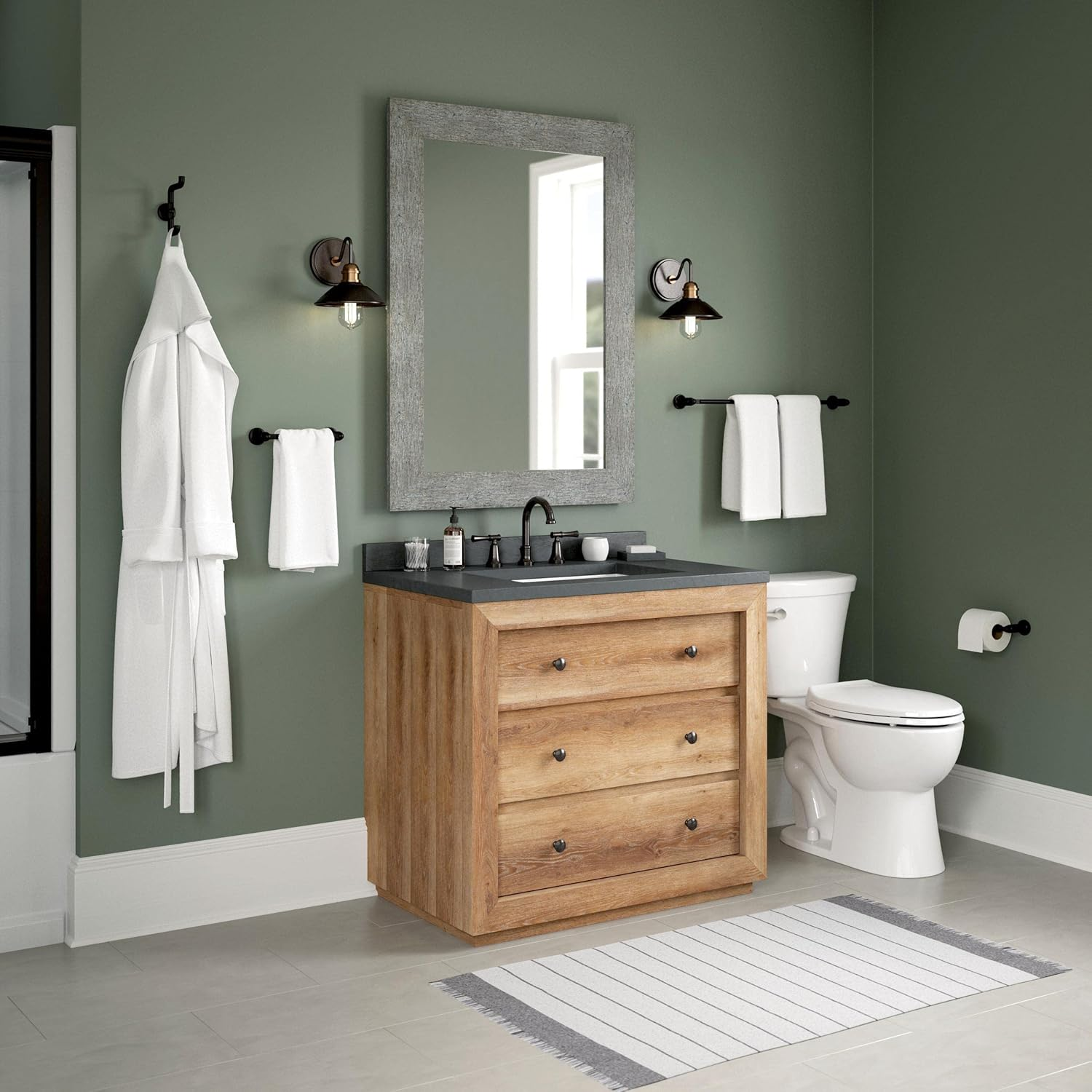 Delta 73508-BL Saylor Bath Hardware Towel Bar, Matte Black image number 4