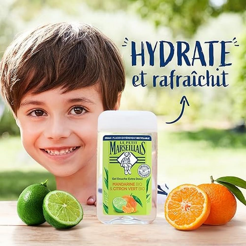 Le Petit Marseillais Shower & Bath Gel Extra Soft Organic Mandarin & Lime Green 250Ml