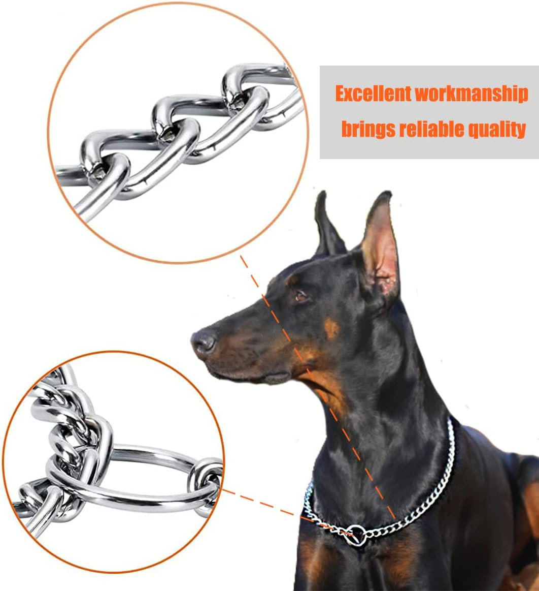 Freezx Dog Choke Collar Slip P Chain - Heavy Titan Training Collars - Adjustable Stainless Steel Chain Covered with Galvanic Plating - for Small Medium Large Dogs image number 4