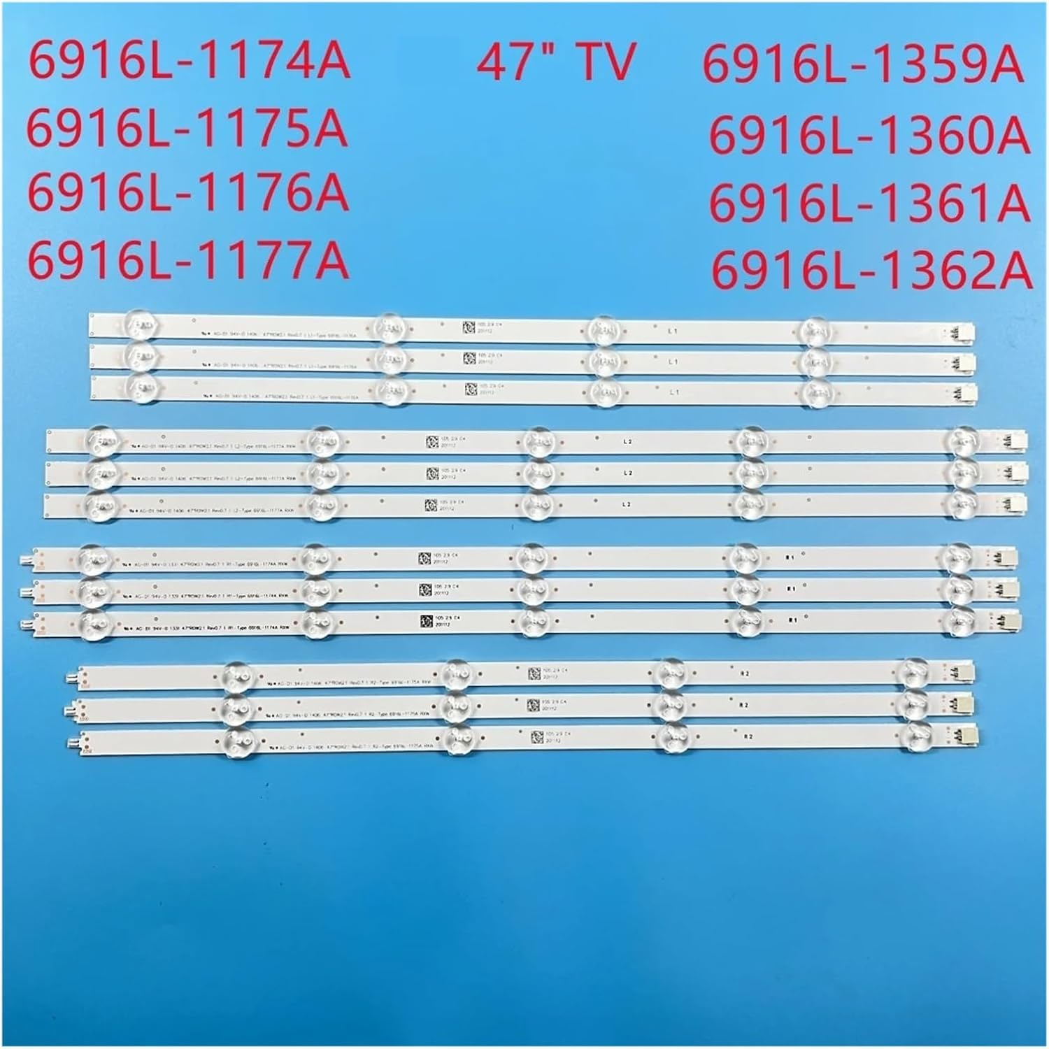 New LED Backlight for 47Inch 47LN540U 47LN541U 47LA613V 47LA613S 47LA6130 47LA6134 47LA6136 47LA6150 47LA6154 47LA6156 (Color : 24 Pieces 2TV) image number 4