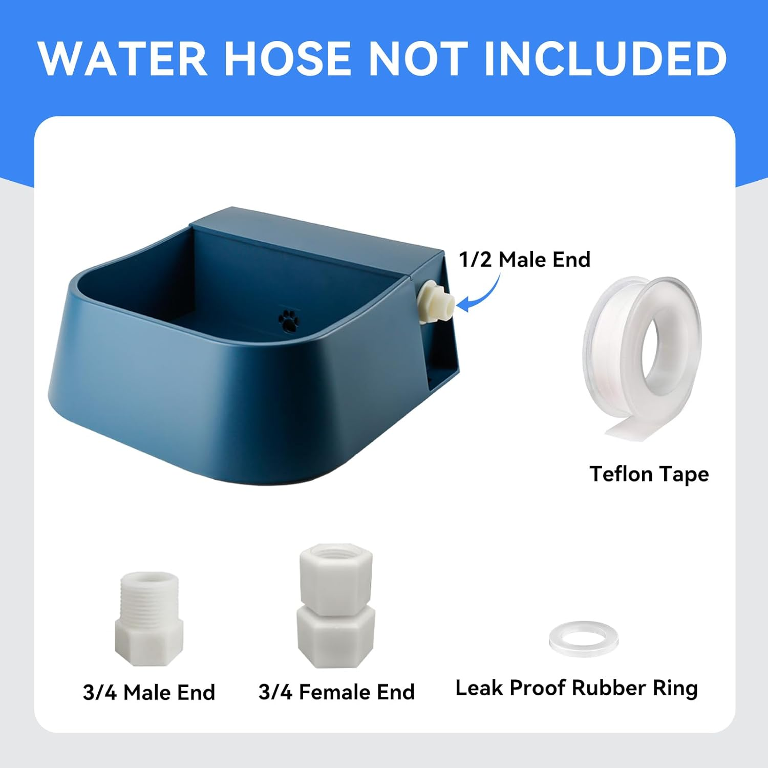 Enjoying Dog Automatic Waterer Bowl 2L Outdoor/Indoor Auto Pet Water Dispenser Float Valve Livestock Waterer for Dog Cat Chicken image number 2