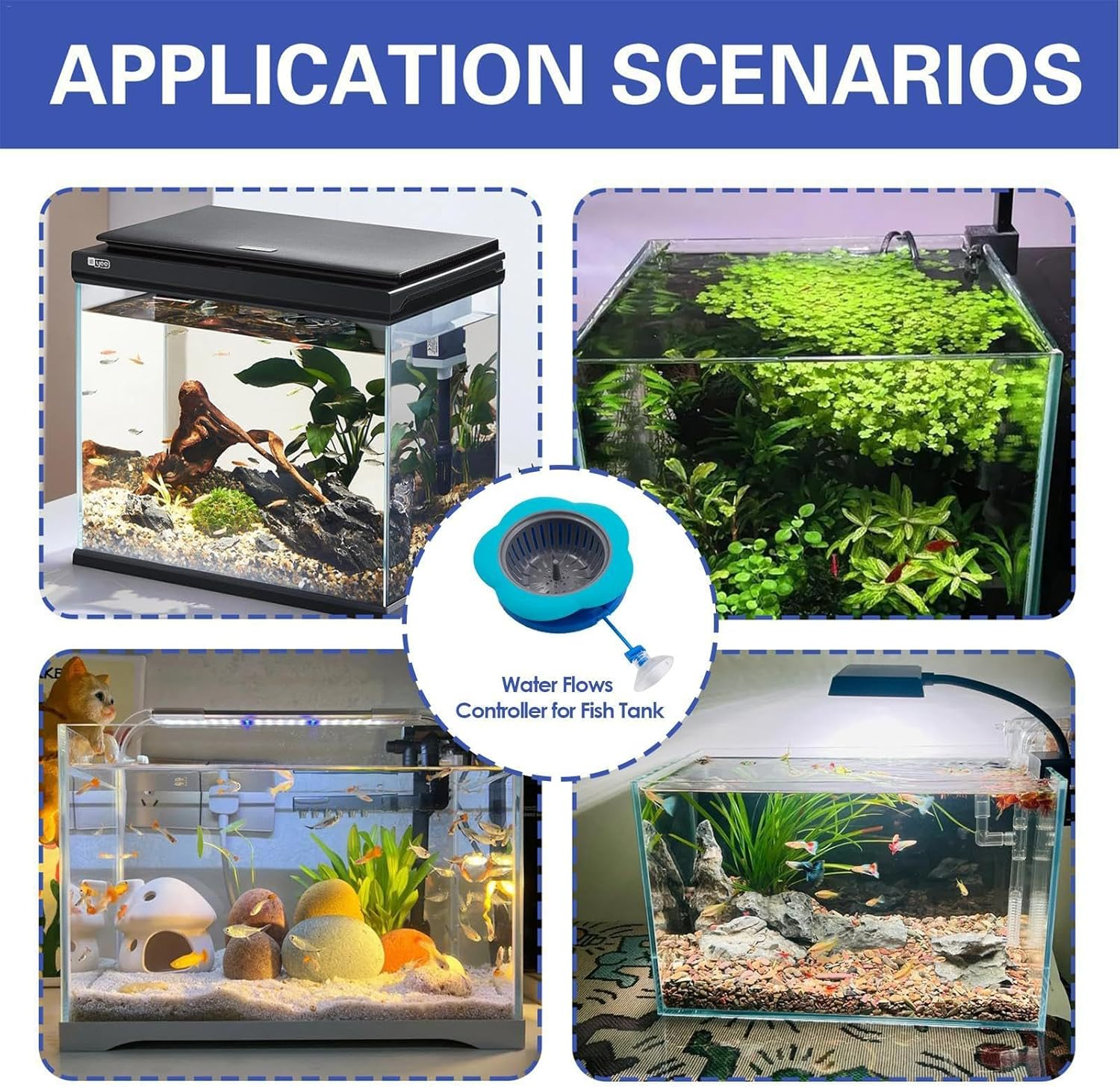 Water Controller, Aquarium Water Diffuser, Fish Tank Water Change, Pouring Diffuser for Aquariums, Buoyant Water Filling Accessory, Fish Tank Maintenance Tool, Water Filling Controller image number 3