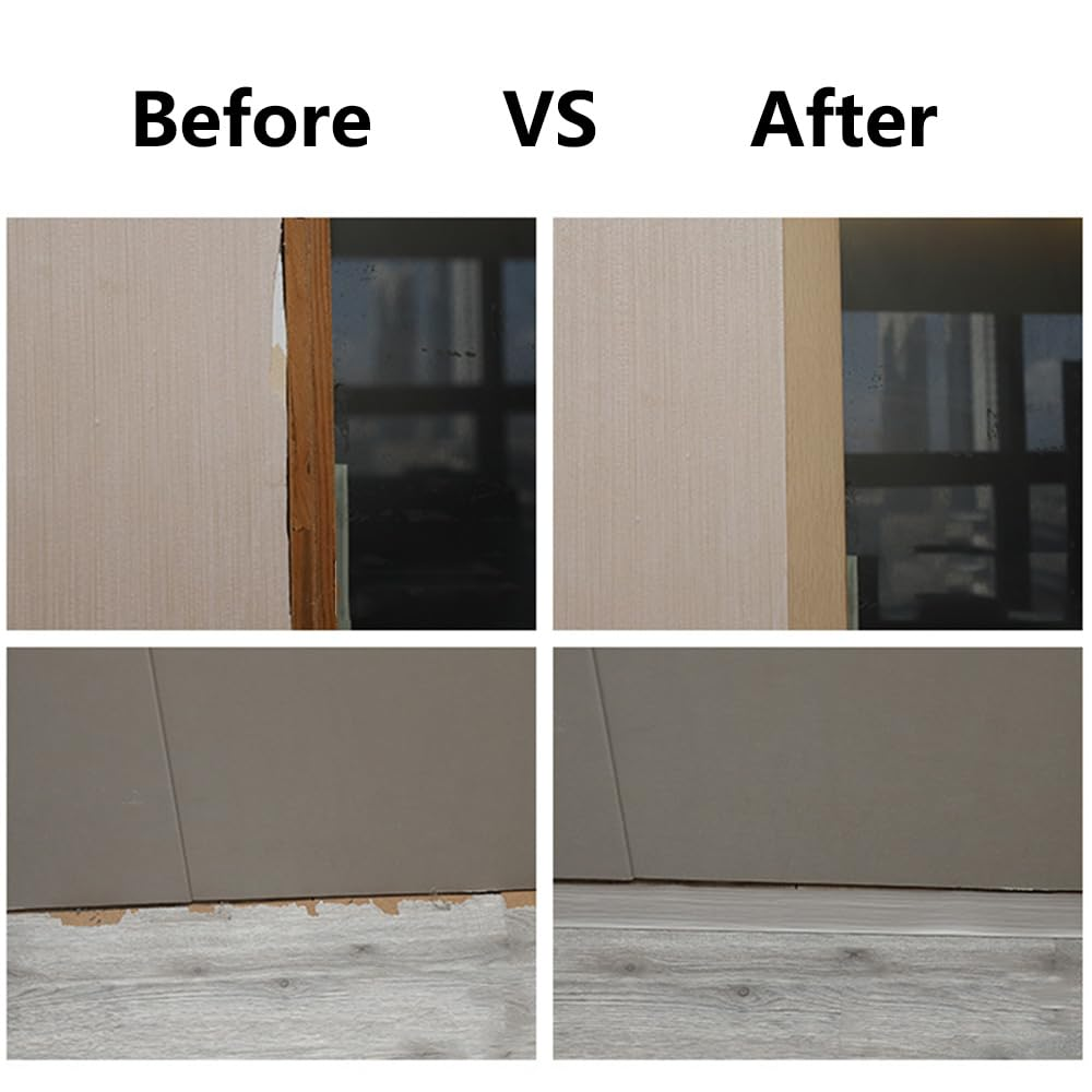 1M*5Cm Floor Transition Strip, Soft and Bendable Self-Adhesive PVC Flooring Threshold Strip, Flat Laminate Profile Flooring Edge Trim Strip - White