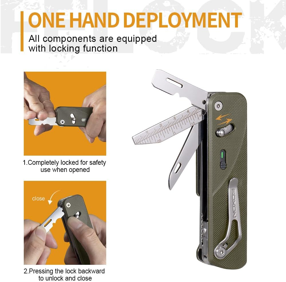 ROXON S505G Flex Shears-Modular Design Multitool with Fixed Big Scissor-Interchangeable Blade of BA01-BA17 & Changeable Implements of FT01-FT12 （Green） - Black image number 2