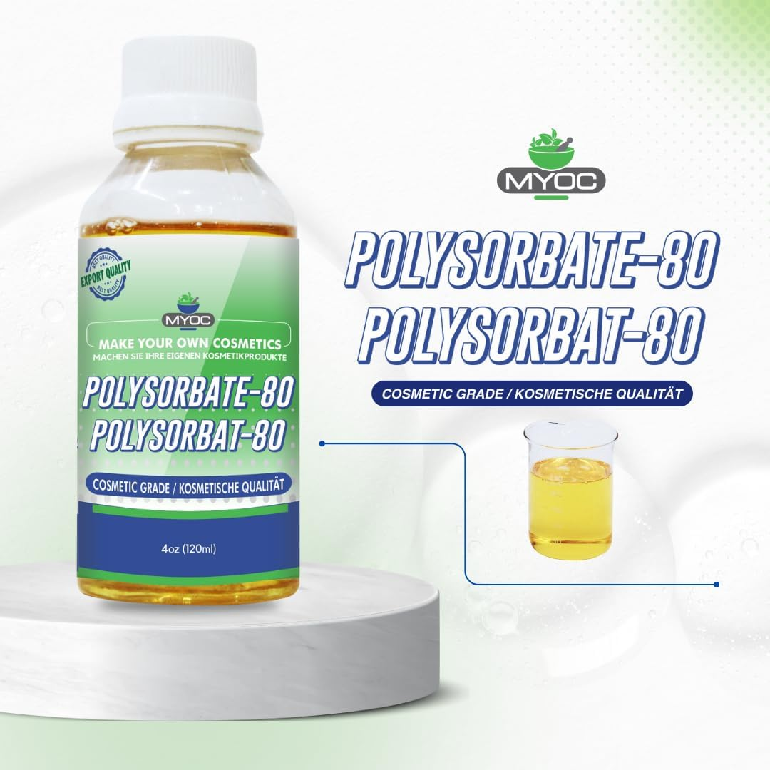 MYOC Polysorbate 80 Liquid (TWEEN 80) - |No Adulterants, Cosmetic Grade Cgmp Quality| Used as Emulsifiers, Excipient, Surfactants, Lotion Crafter (120 Ml) image number 2