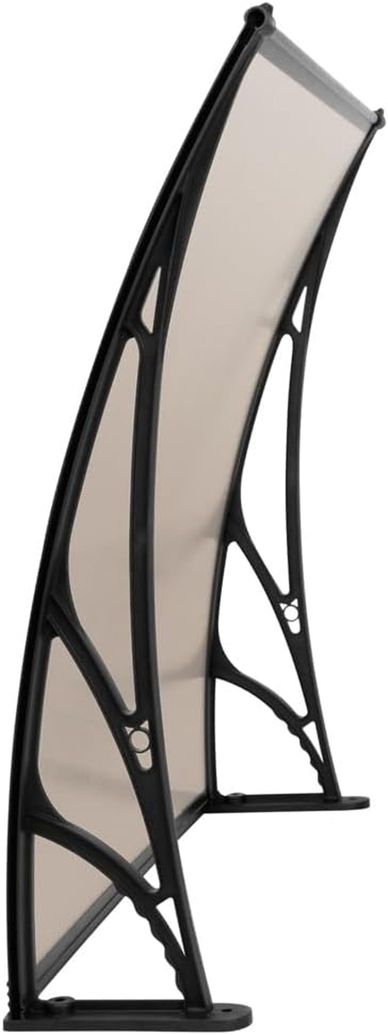 Instahut Window Awning Brown PC Panel with Black Bracket Outdoor Door Canopy Sun Shade Shelter, Patio Terrace Garden Baconly Porch Shield Rain Snow Eaves Cover Protector, 1Mx2M DIY image number 6