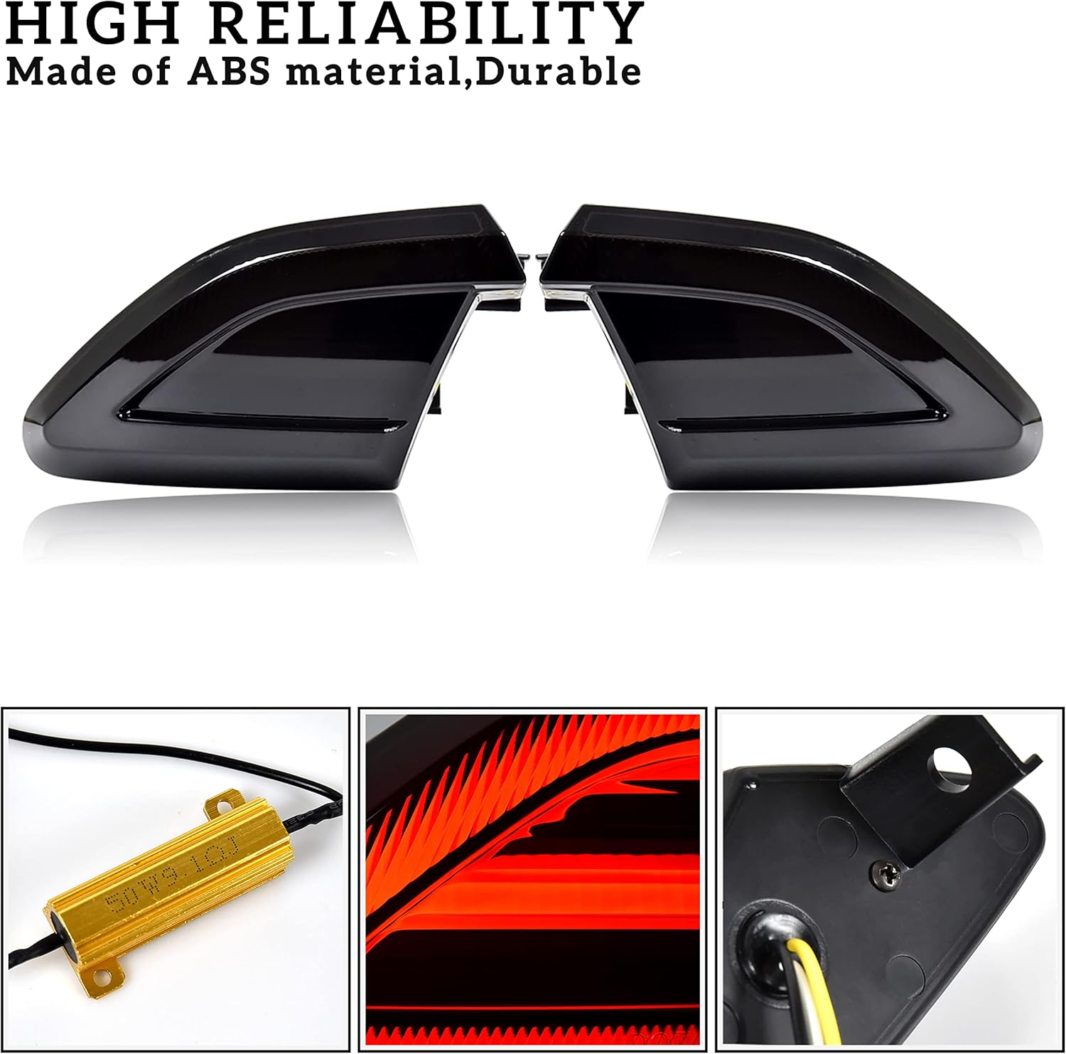 UTV Smoked Black LED Tail Lights for Can Am Spyder, SAUTVS Rear Turn Signal Lights Brake Tail Lamps for Can-Am Spyder F3 All Models Accessories (2PCS)