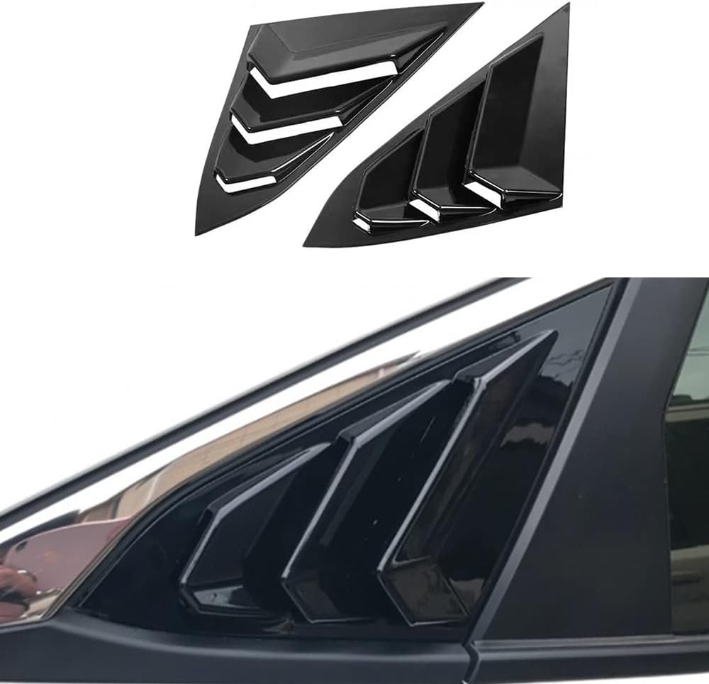TKREENO for Honda 10Th Gen Civic 2016-2021 Rear Side Window Louver Decorate Cover Rear Air Vent Window Louvers Blinds Covers Auto Accessories (10Th Gen Civic Hatchback, Carbon Fiber Color)