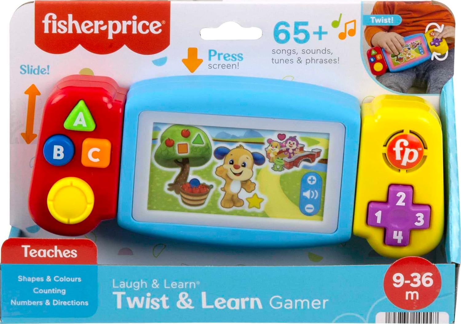 Fisher-Price Baby Learning Toy with Lights Music and Fine Motor Activities, Laugh & Learn Puppy&rsquo;S Activity Cube UK English Version​​ image number 4