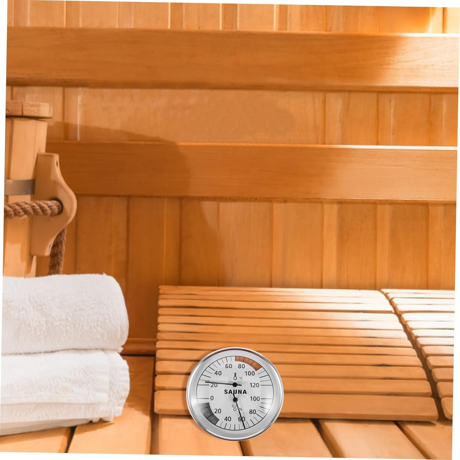 Sauna Temperature Humidity Dual-Use Indoor Hygrometer with High-Precision Sensor Wall Hanging Design for Steam Rooms and Sauna Monitoring image number 3
