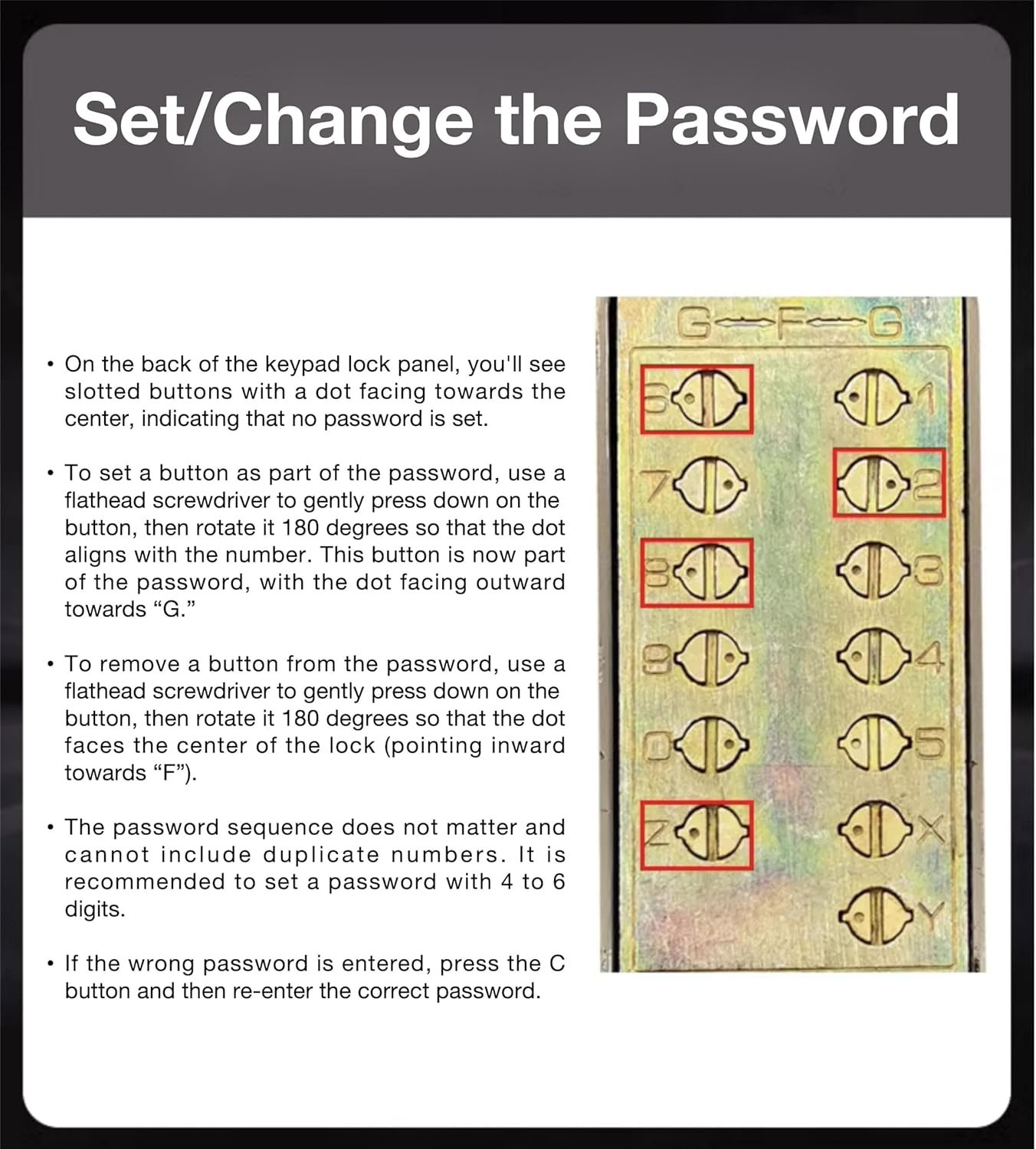 Double Sided Keyless Door Lock, Mechanical Double Sided Keypad Door Lock with Handle, Waterproof Zinc Alloy Gate Lock for Yard, Garden, Garage, Easy to Install (Black) image number 2