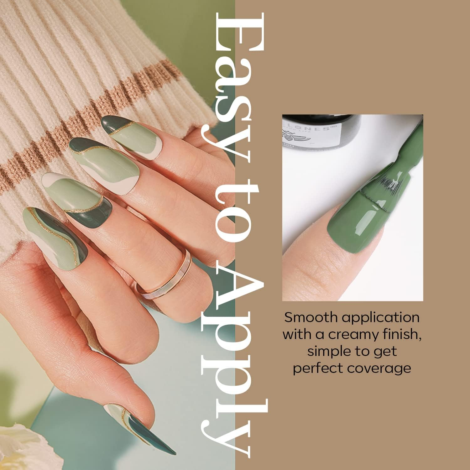 Modelones Gel Nail Polish Set - 6 Colors Nude Emerald Green Red Gel Nail Polish Kit Earth Tone Light Yellow Gel Polish Set, Soak off LED French Nail Art Manicure Starter Salon DIY Nail Gifts for Women image number 4