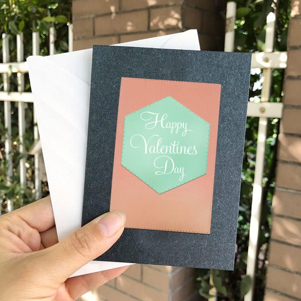 6 Pcs Cutting Dies Stencil Metal Set, SENHAI Different Shapes Dies Cuts Polygon Embossing Tools for Card Making Supplies Album Scrapbooking image number 2