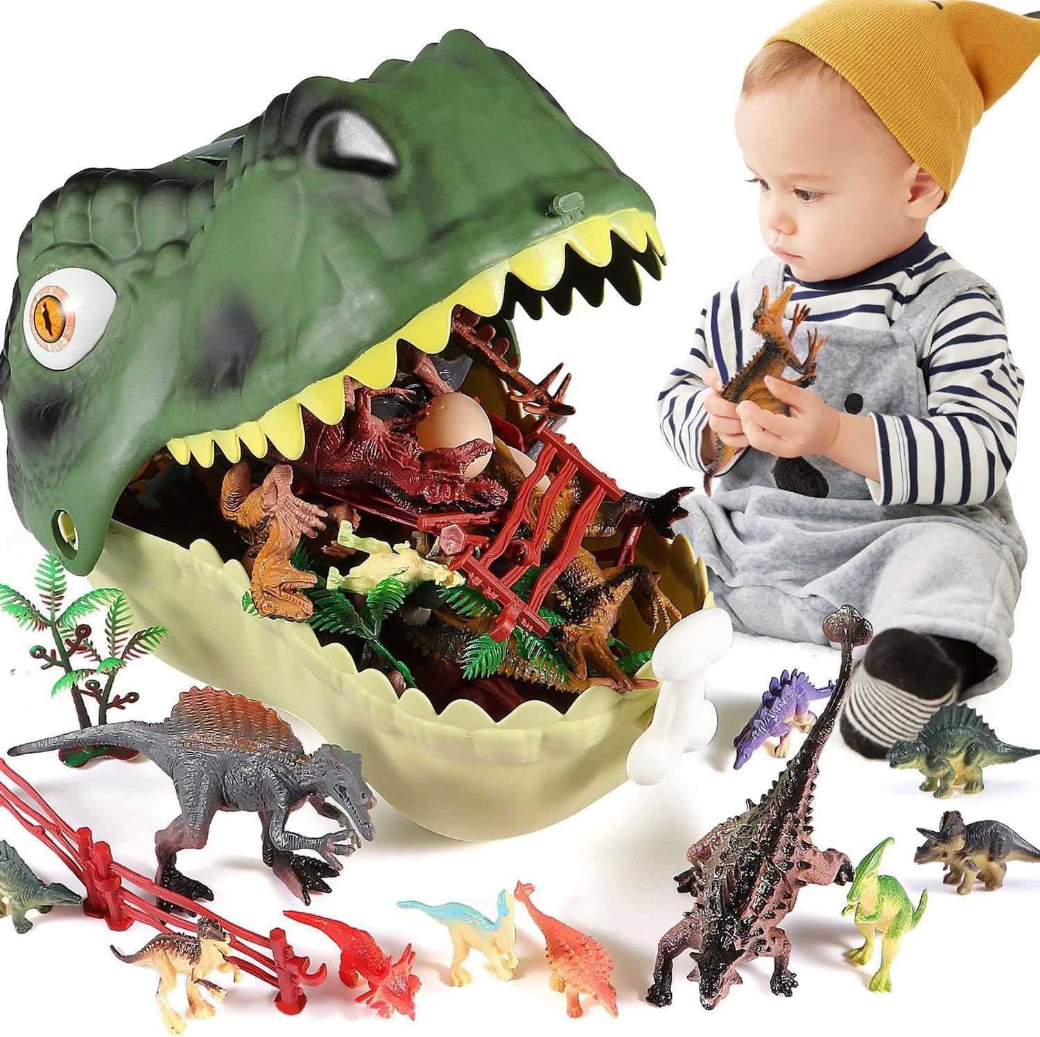 Dinosaur Toys for Kids 3-5 Dinosaur Toys for Kids 5-7 Realistic Small Dinosaur Figures with Storage Box, 5-7 Years Old &ndash; Toddler Boy Dino Toys (46Pcs)