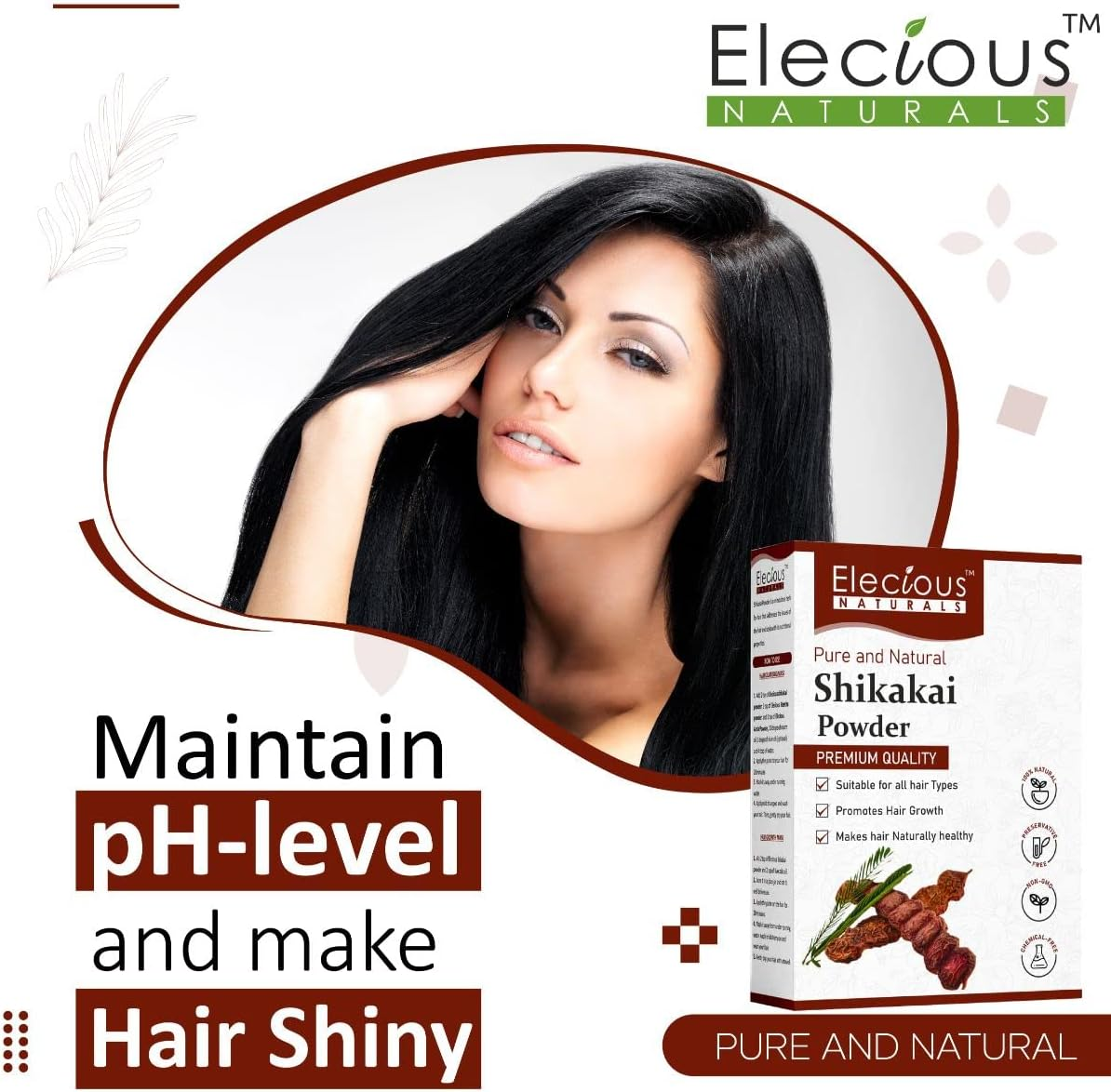 Elecious Shikakai Powder for Hair (Natural Hair Cleanser for Luxirious and Soft Hairs) (200 Grams) image number 4