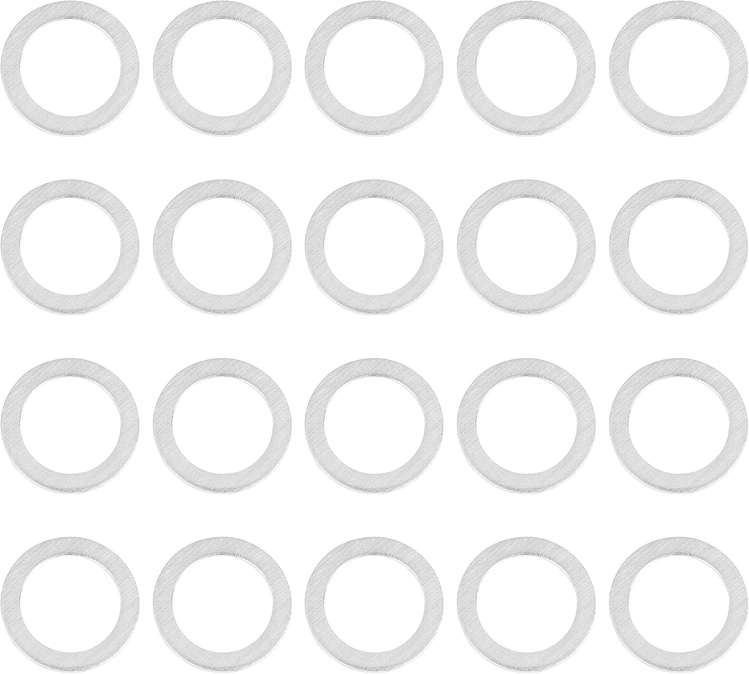 X AUTOHAUX 20Pcs M14 Silver Tone Oil Drain Plug Gaskets Replacement for Mazda 9956-41-400 image number 3