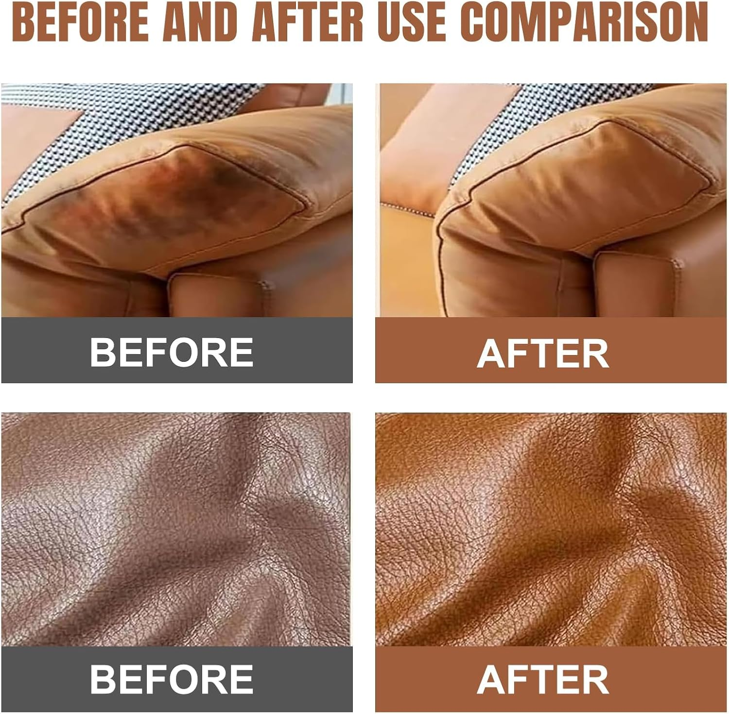 Taimeimao Premium Leather Balm, Organic Leather Care with Beeswax, Intensive Leather Care, Premium Balm, for Care and Cleaning of Bridle Saddles Shoes Leather Clothing, Leather Repair Set image number 5