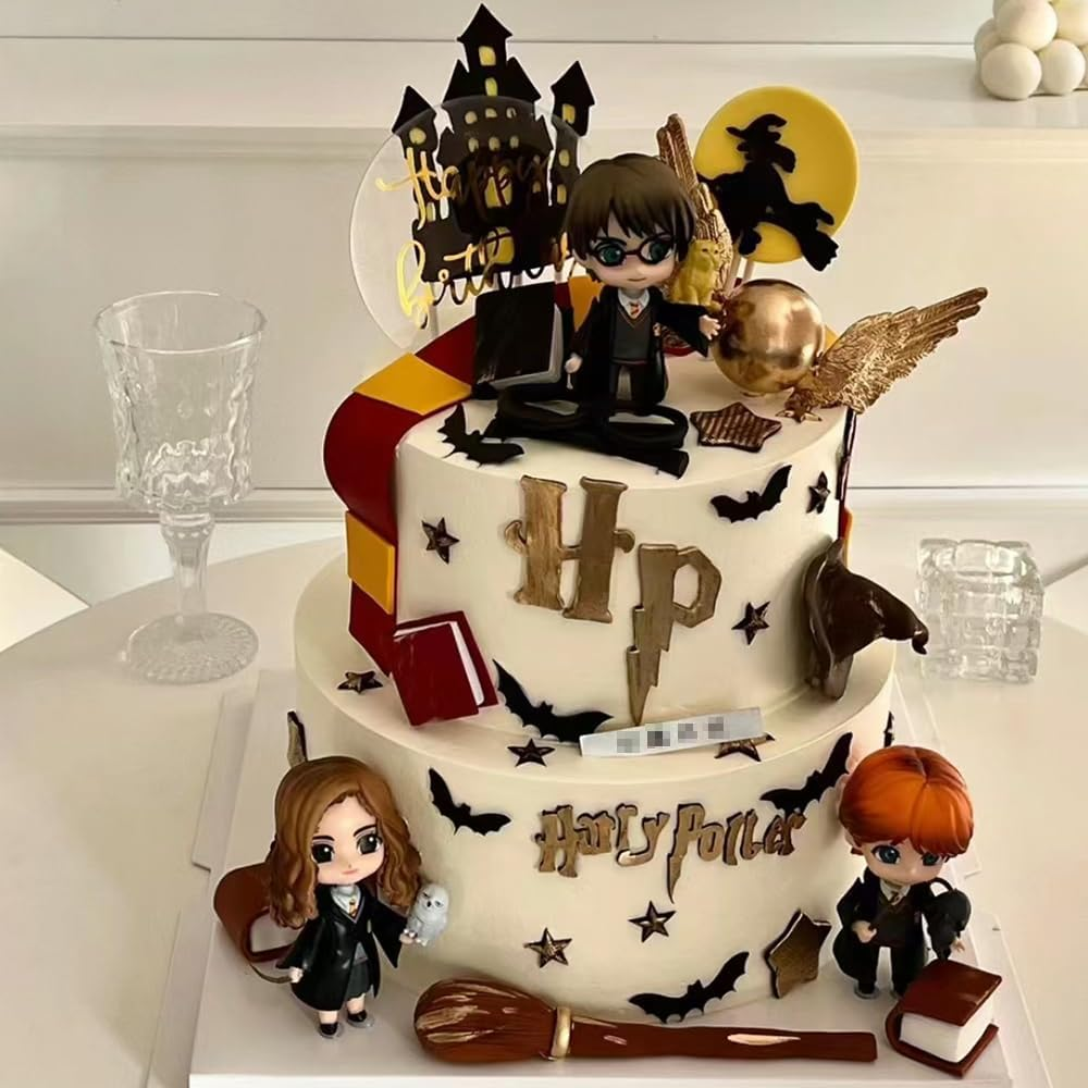 Jofiesu Magician Mini Figures Magical Wizard Birthday Cake Toppers,Cartoon Party Decorations - Cake Topper Cupcake Toppers for Kid, Kids Birthday Party Decorations image number 3