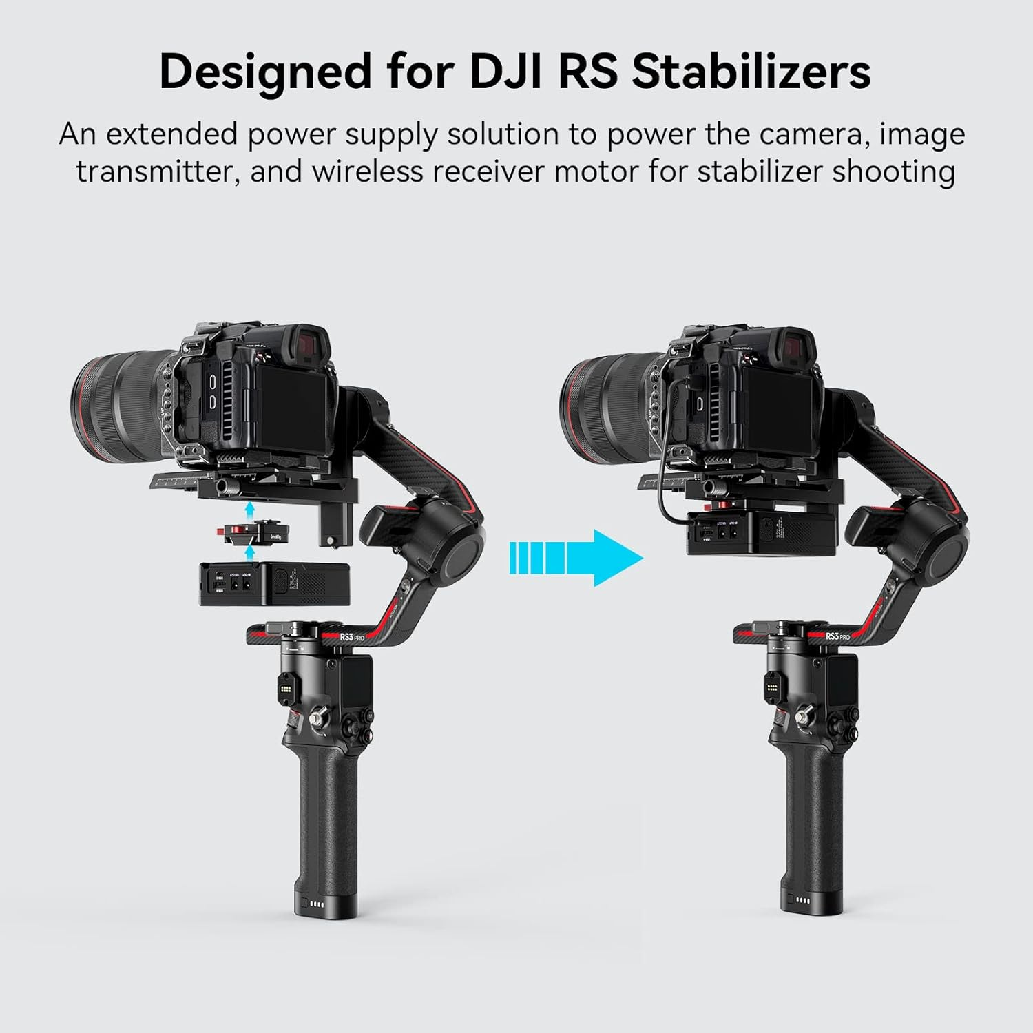 Smallrig Mini V Mount Battery Plate for DJI RS 3 / RS 3 Pro/Rs 2 / RSC 2 Gimbals, Comes with V-Lock, Cold Shoe & 1/4"-20 Threaded Holes for V Mount & NP-F Battery - 4189 image number 3