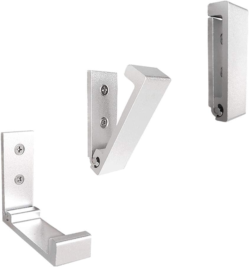 Folding Coat Hooks, 10Pcs Wall Hooks for Hanging Coat Towel Hooks Hardware Heavy Duty Aluminum Alloy Headphone Holder Hooks No Rust Wall Mounted with Screws for Bags Fitness Equipment (10Pcs-Silvery) - 10Pcs-Black image number 2