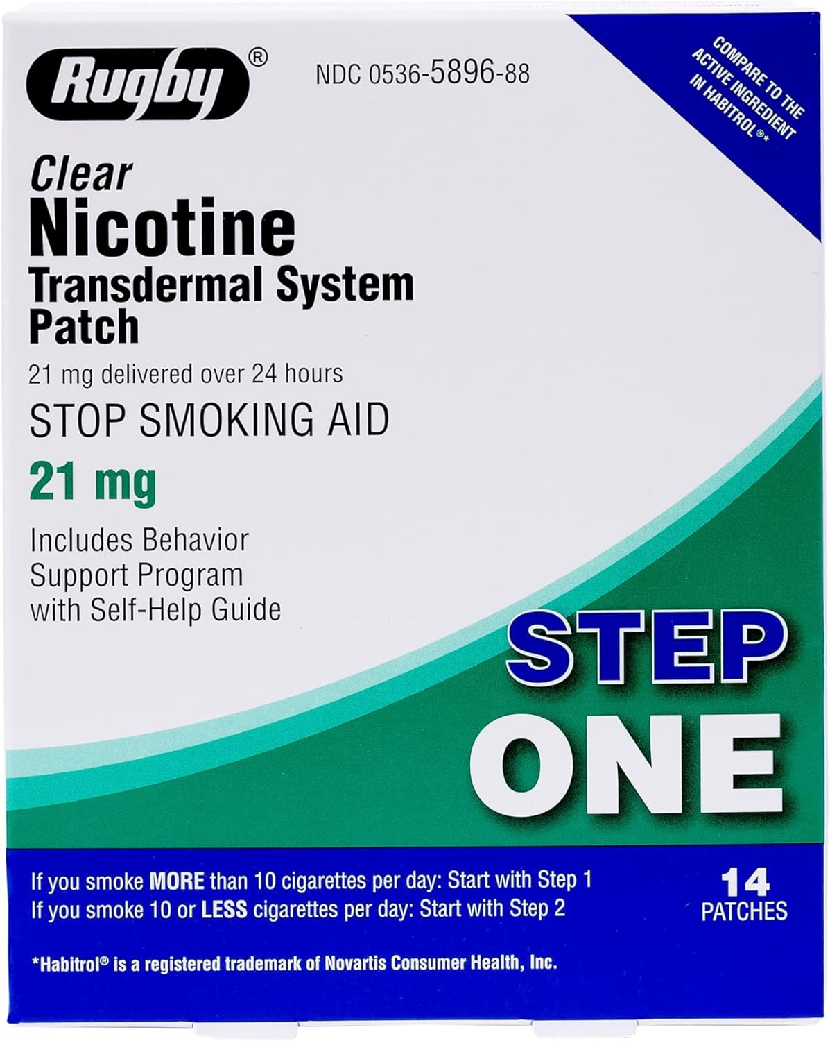 Rugby Clear Nicotine Transdermal System Patch, 21 Mg, 14 Count