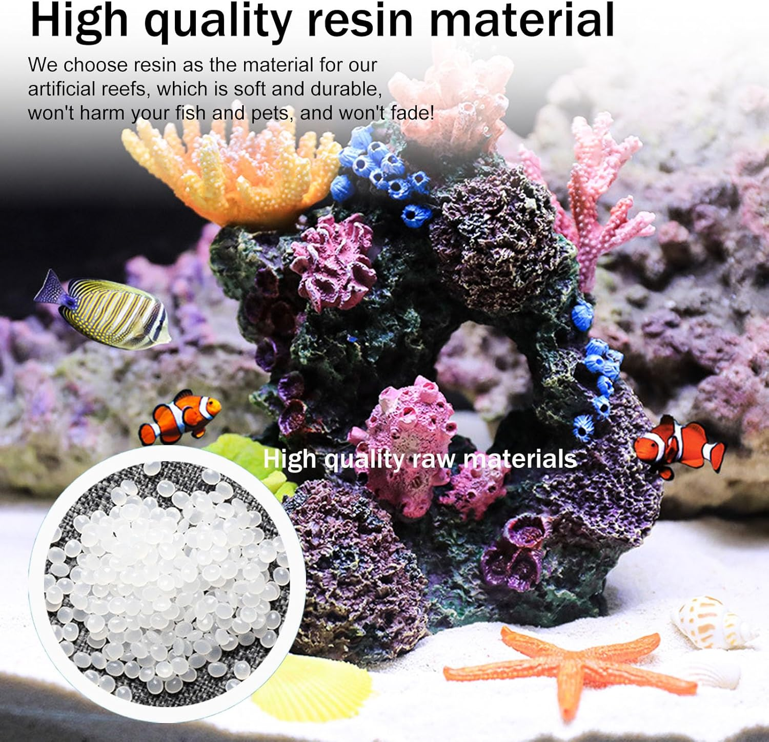 Aquarium Coral Decor,Artificial Coral Reef Rock Decor, Aquarium Decoration Underwater Plants Fish Tank Ornament,Colorful for Fish Tank & Landscape Decoration,Resin Coral (03) image number 2