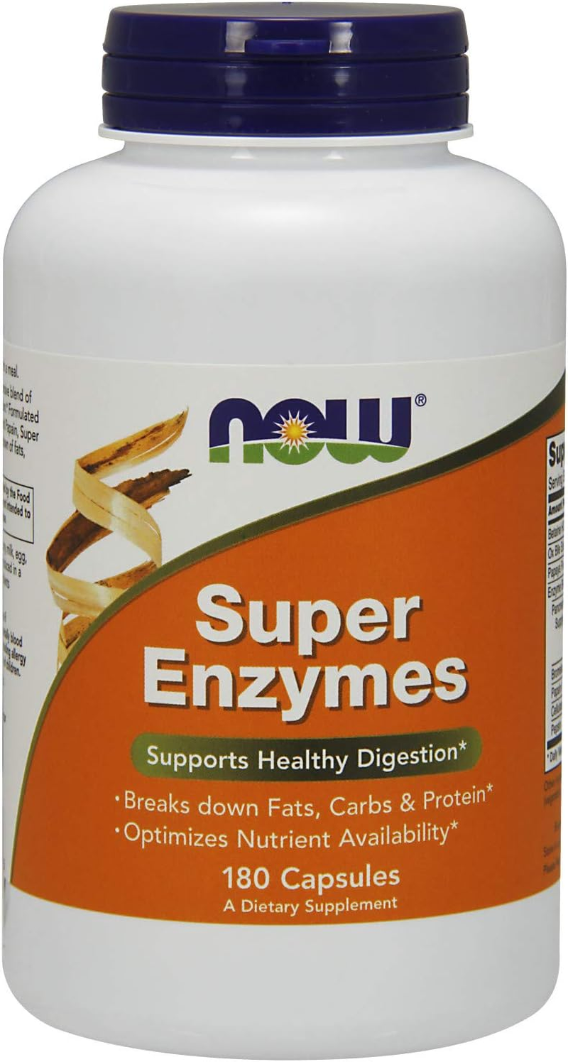 NOW Super Enzymes,180 Capsules image number 4