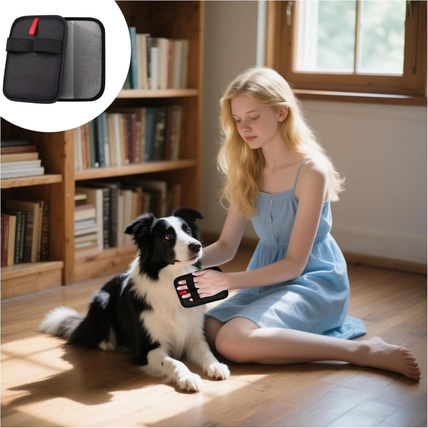 Suytvenxau Pet Hair Remover, Electrostatic Pet Hair Removal Gloves, Reusable Dog Hair Remover Glove for Furniture Carpet Couch Use, Cat Hair Remover Mitt with Adjustable Fit, 1 PCS image number 5