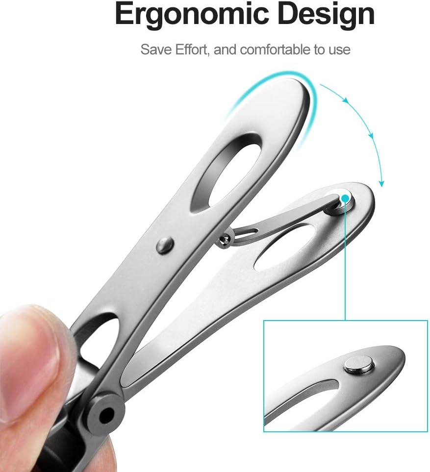 Nail Clipper Set,15Mm Wide Jaw Opening Nail Clippers for Thick Toenails or Tough Fingernails,Good Men, Seniors,Stainless Steel (2Pcs)