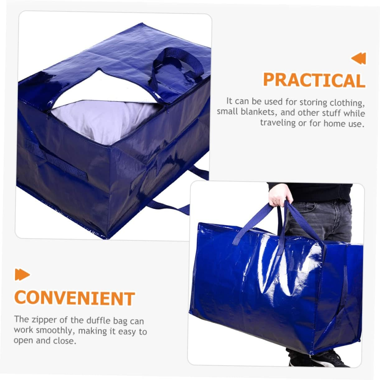 BUGUUYO Large Moving Bag Packing Bag for Clothes Bedding for Travel Moving Supplies Pp Coating image number 6
