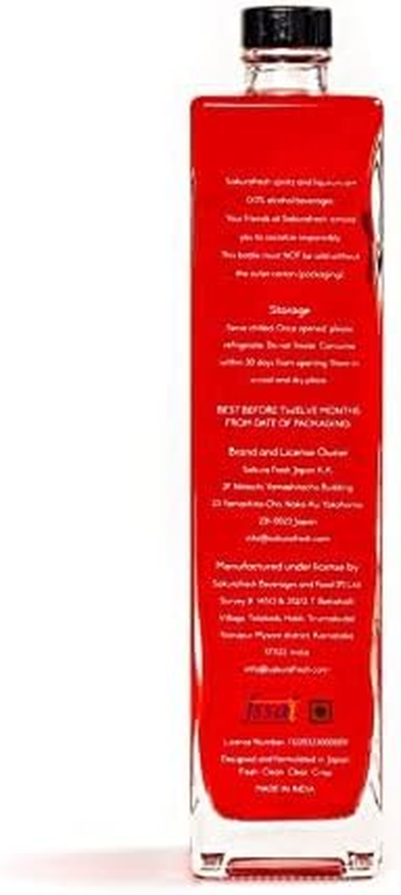 Sakurafresh Italian Red Bitter Liqueur| Zero Alcohol Liqueur, Award Winning-Three Global Medals|Use in Garibaldi, Italian Old Fashioned|Drink as Straight Pour or in Cocktails image number 2