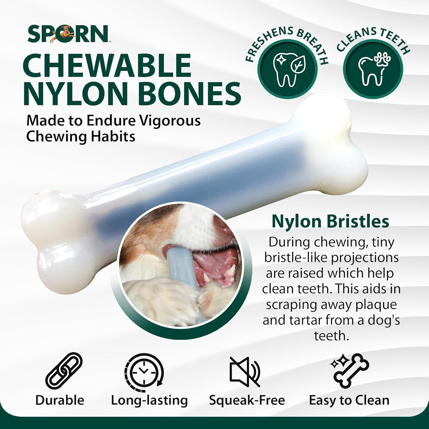 Sporn 33810 Yuppie Puppy Marrow Bone Chew Toy, Small, White image number 4