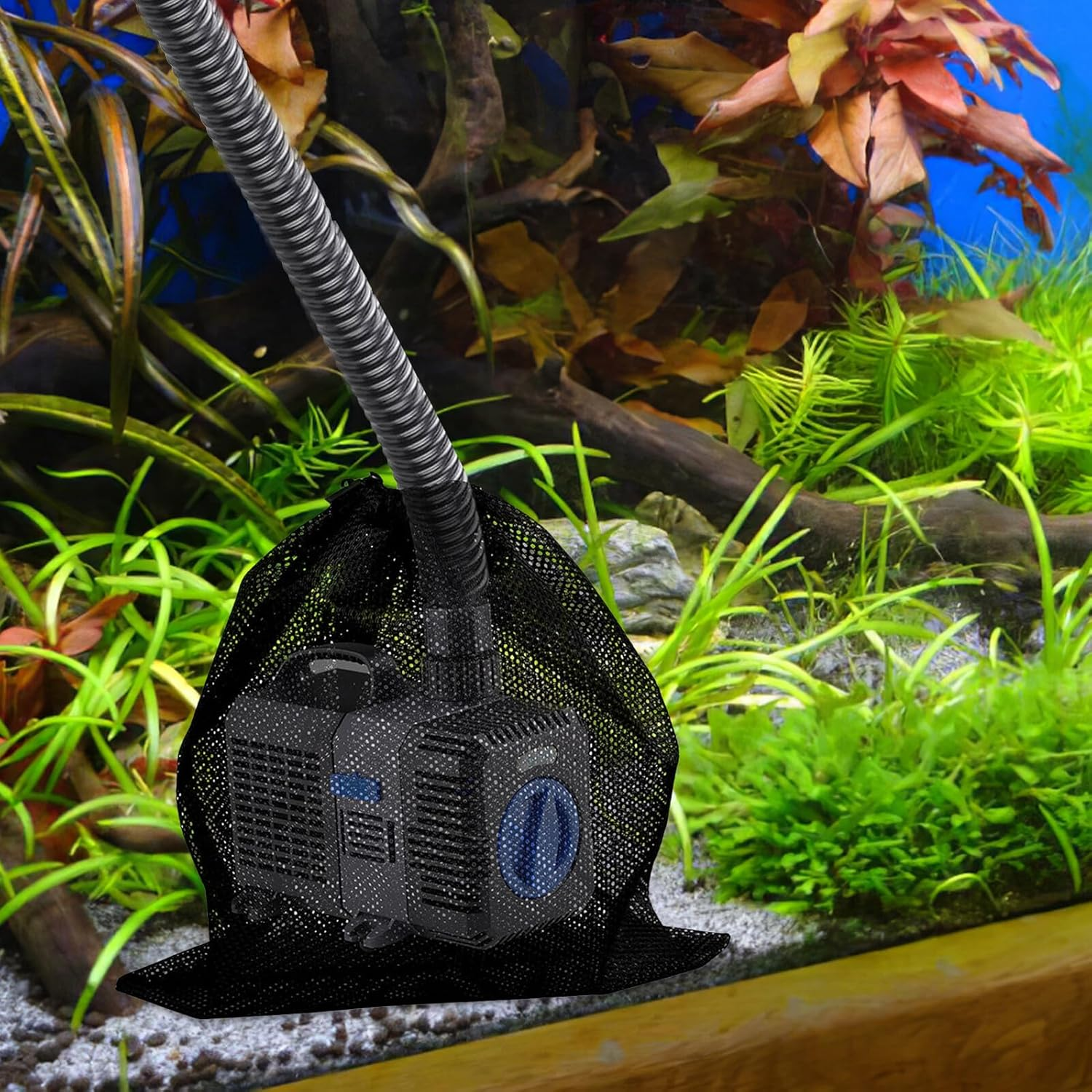 Swimming Pool Pump Filter Bag Black Mesh Barrier Bag for Aquarium Pumps Protective Filter Mesh and Prevent Debris Damage image number 1