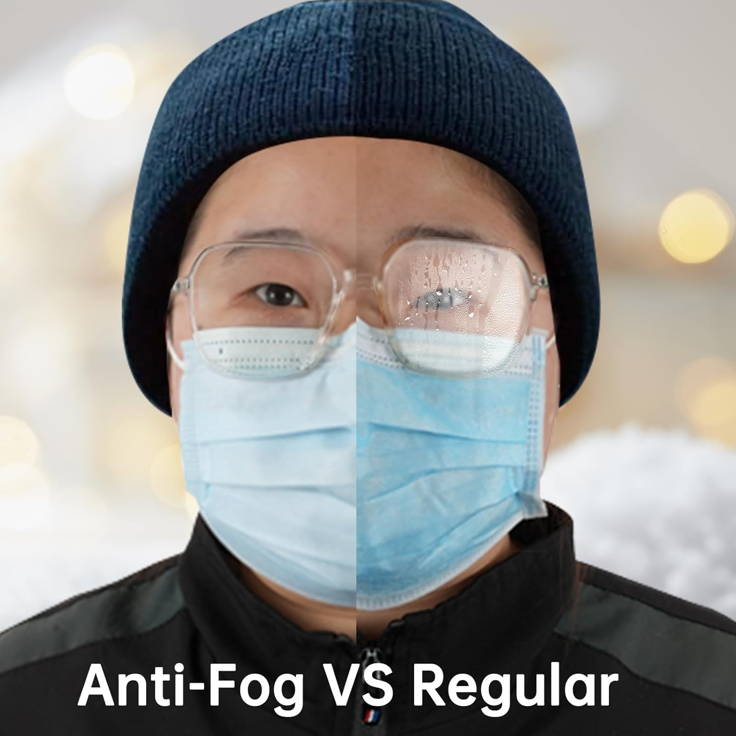 Jointown Anti-Fog 3-Ply Disposable Face Mask, Face Mask with Efficient Filter Media for Adult, Adjustable and Soft Nosepiece, Box of 50 Pcs image number 5