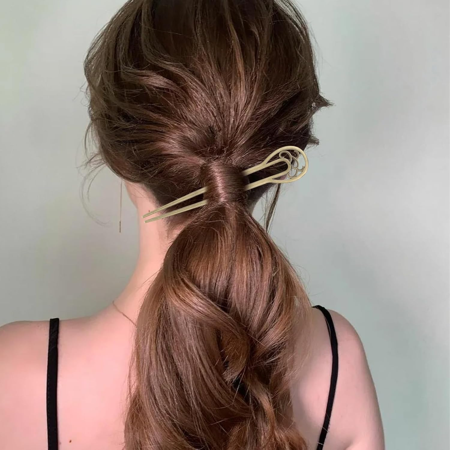 Giantree 4 Pcs Metal U Shaped Hairpin, French Pins Vintage Hair Sticks Hair Fork Pins Hair Accessory for Women and Girls Hairstyles image number 3