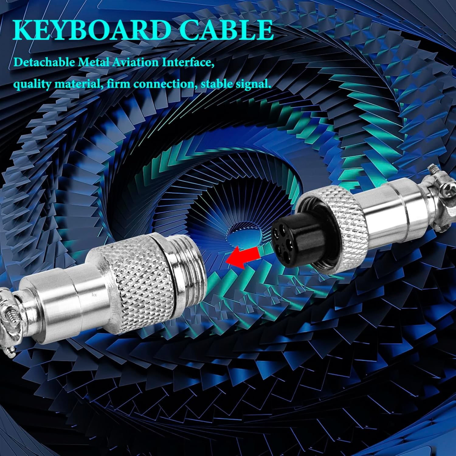 Geekria Coiled USB-C Gaming Keyboard Cable with Aviator Connector, 5-Pin Braided Double-Sleeved Mechanical Keyboard Cable Compatible with Keychron K8 K7 K6Pro, Logitech G715 G713 (Pink 5FT) image number 4