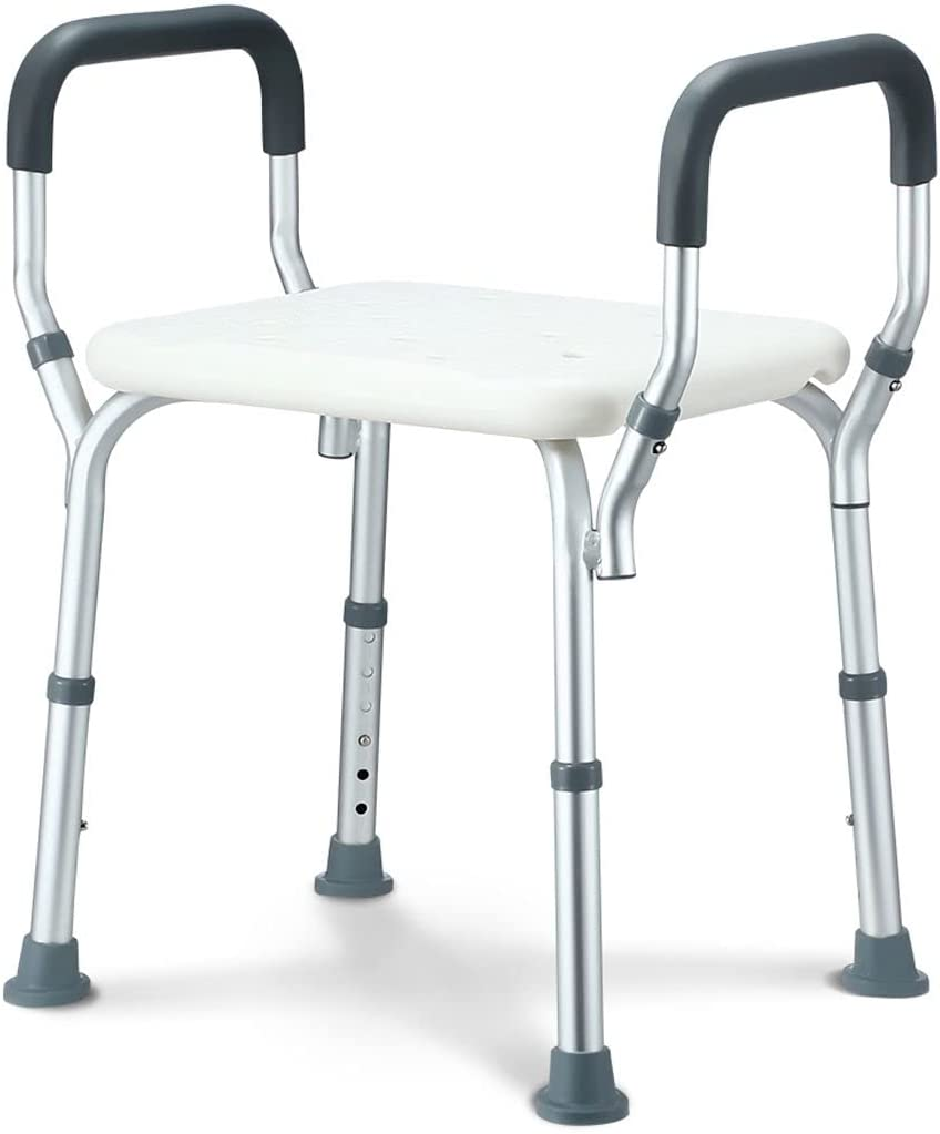 Shower Chair Bathroom Stool Shower Bench Tub Bath Seat with Padded Armrest for Elderly Disabled Height Adjustable image number 5