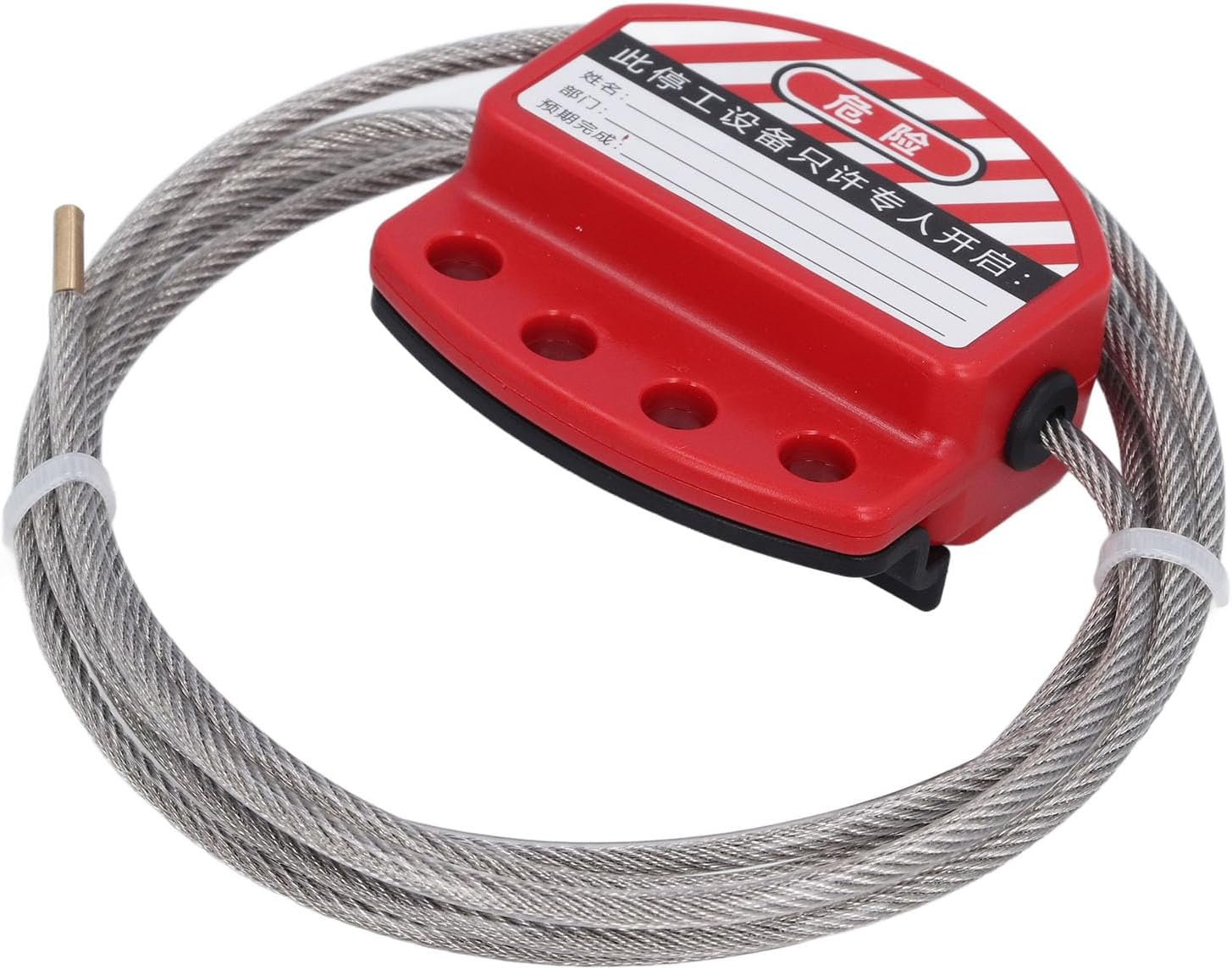 Stainless Steel Adjustable Lockout Cable Lock, 4Mm Steel Safety Padlock for Lock Out Tag Out image number 6