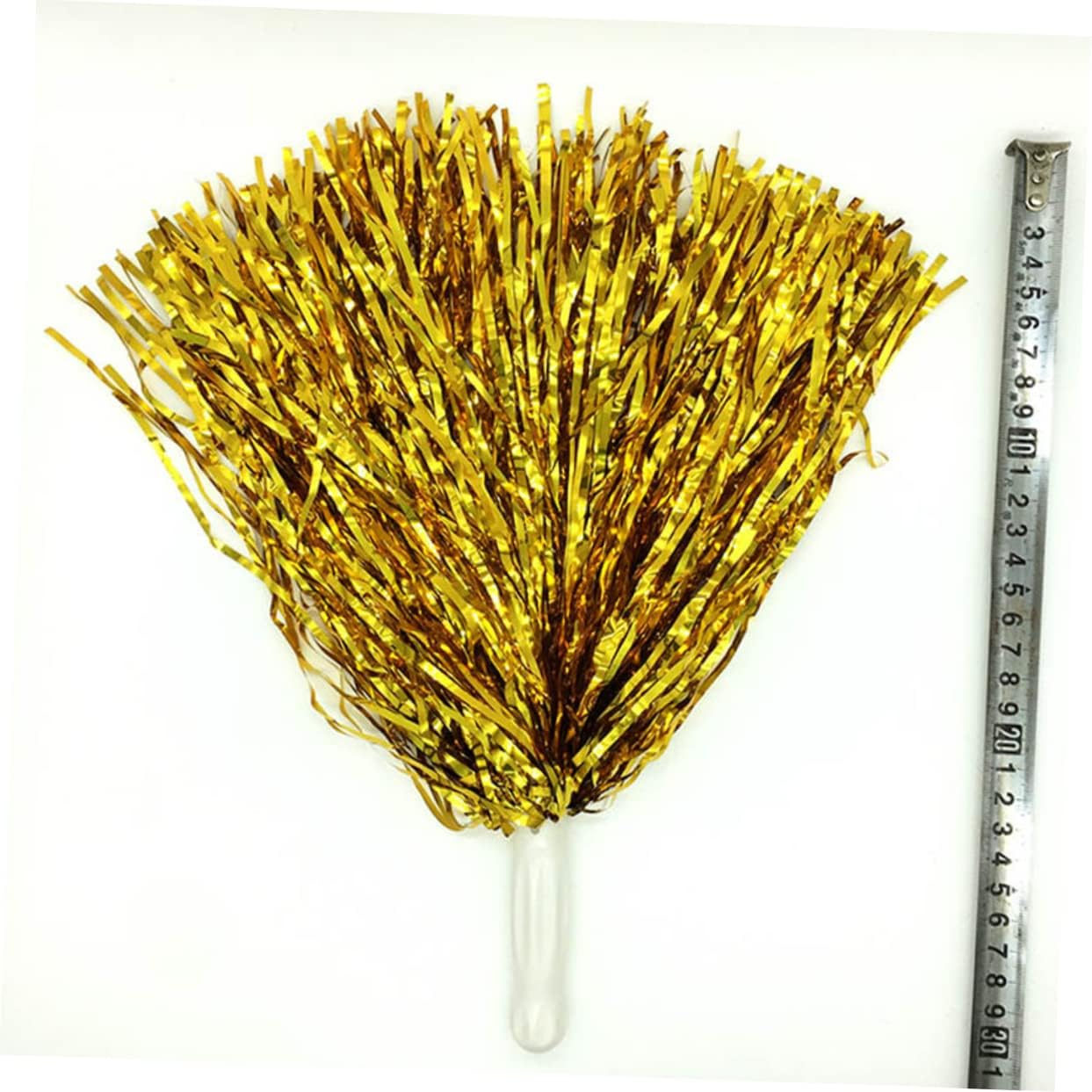 NOLITOY 6Pcs Cheering Hand Flowers Dance Pompom Colored Balls Bouquet Props Toddler Metal Girl Foil Cheer Pom Poms Plastic Pompom Plastic Ring Pom Poms Sports Pompom Foil Pom Poms image number 5