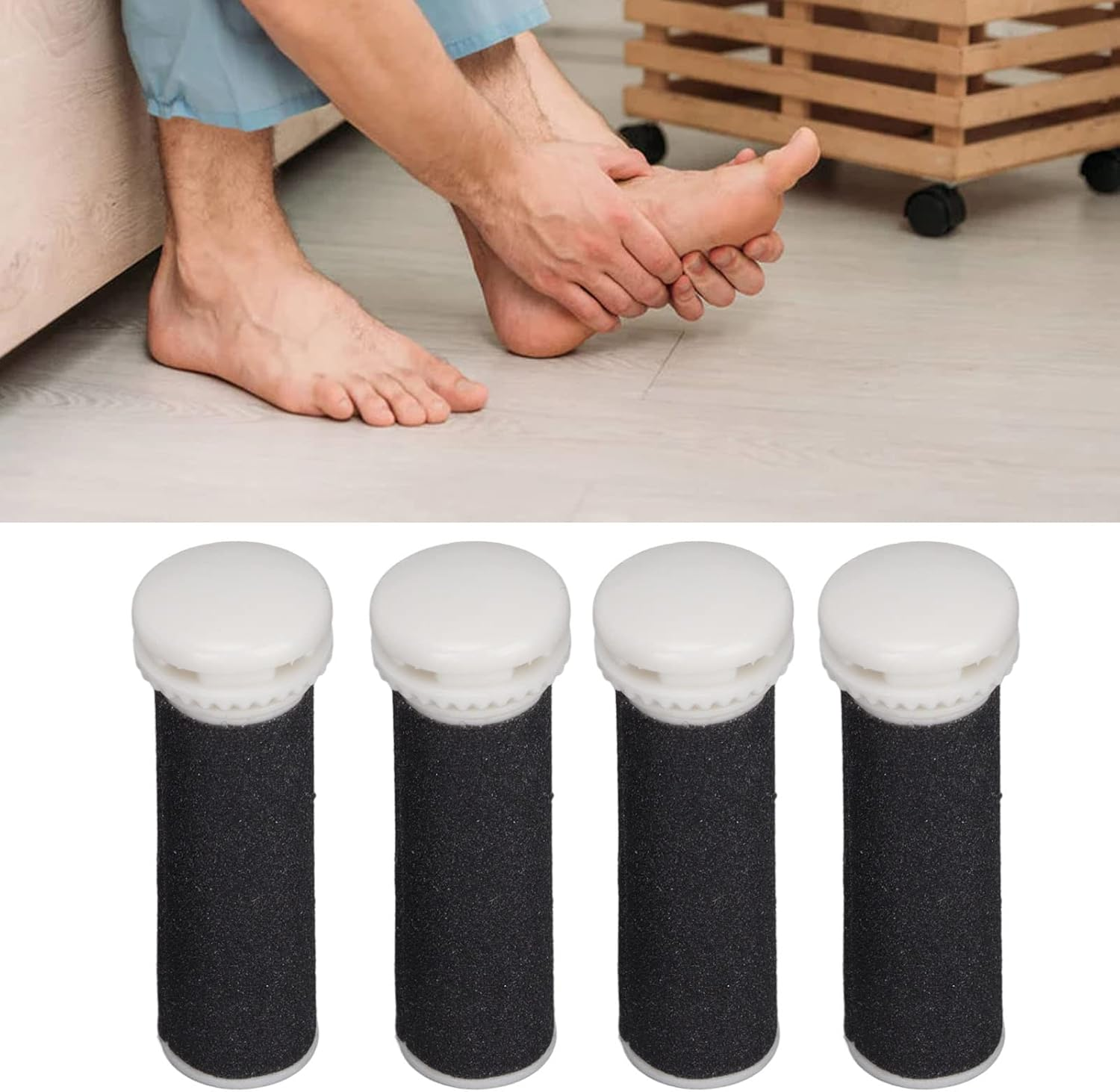 Micro Pedi Replacement Rollers, Pack of 4, Replacement Rollers, Electric Foot File, Grinding Tool, Replacement Head for Feet, Pedicure Tool, Micro Pedi Replacement Rollers image number 5