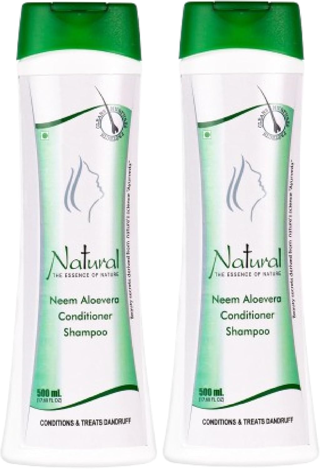 Natural'S Care for Beauty the Essence of Nature Neem Aloevera Conditioner Shampoo for Hair 500Ml Each (Pack of 2) image number 1