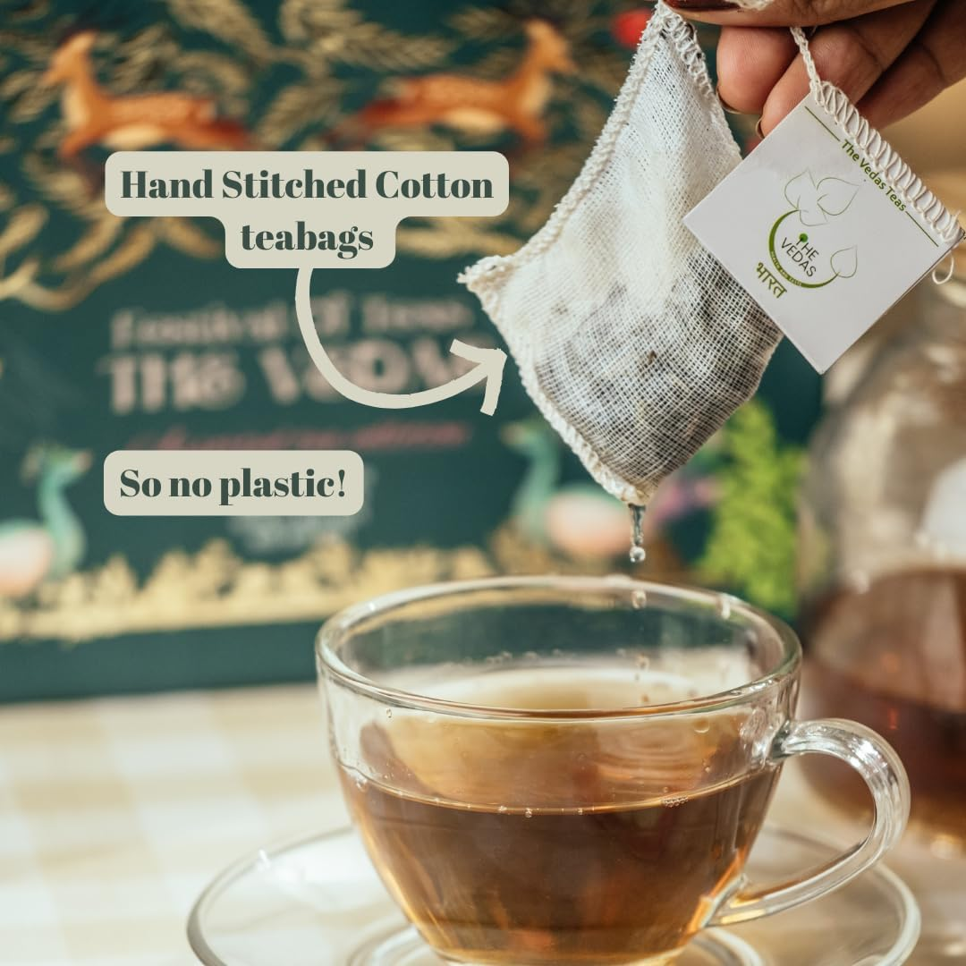 The Vedas Book of Tea Gift Set | Assorted Tea Bags | 12 Exotic Blends | 4 Units of Each Variety, Net 48 | Mother'S Day | Hamper image number 5