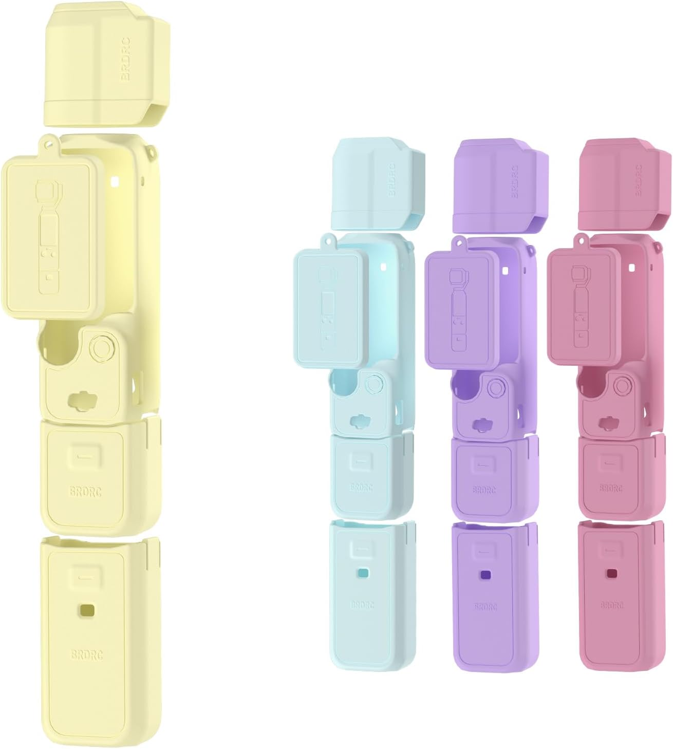 BRDRC Pocket 3 Silicone Cover, Protective Case Lens Protector Scratch-Resistant Sleeve Skin Compatible with DJI OSMO Pocket 3 Creator Combo Accessories(Purple)